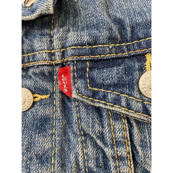 Embroidered 311 Band Logo Levi’s Blue Denim Jean Trucker Jacket Kids Size 5 - Picture 8 of 11